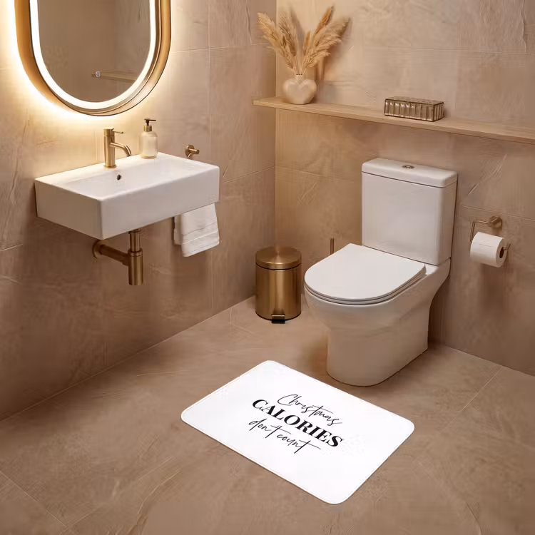 WC Vorleger - Zitat Weihnachten - Winter - Weihnachtskalorien - Weiß — 4