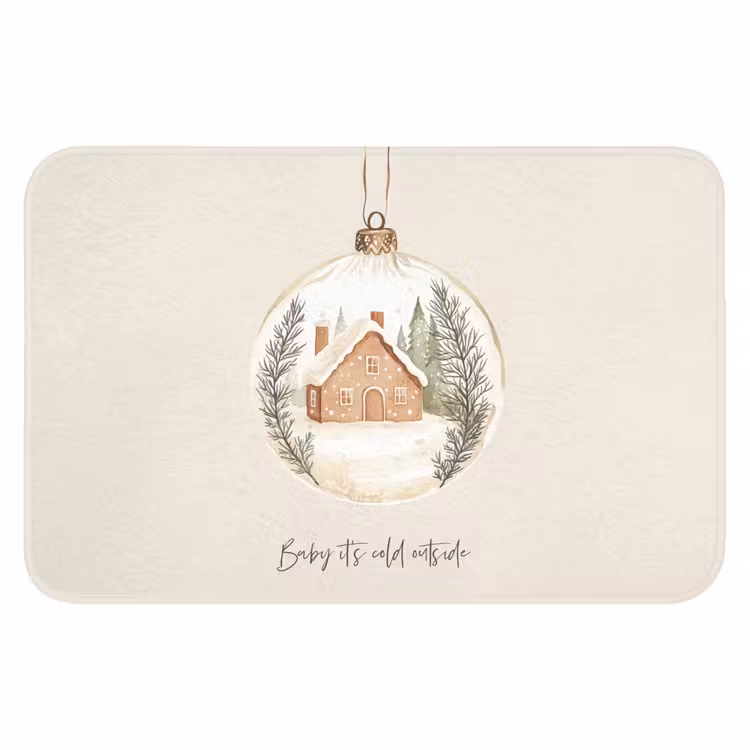 WC Vorleger - Zitat - Winter - Weihnachten - Beige - Weihnachtskugel — 1