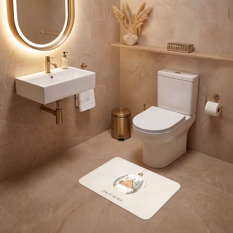 WC Vorleger - Zitat - Winter - Weihnachten - Beige - Weihnachtskugel — 4