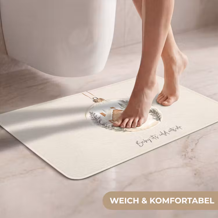 WC Vorleger - Zitat - Winter - Weihnachten - Beige - Weihnachtskugel — 7