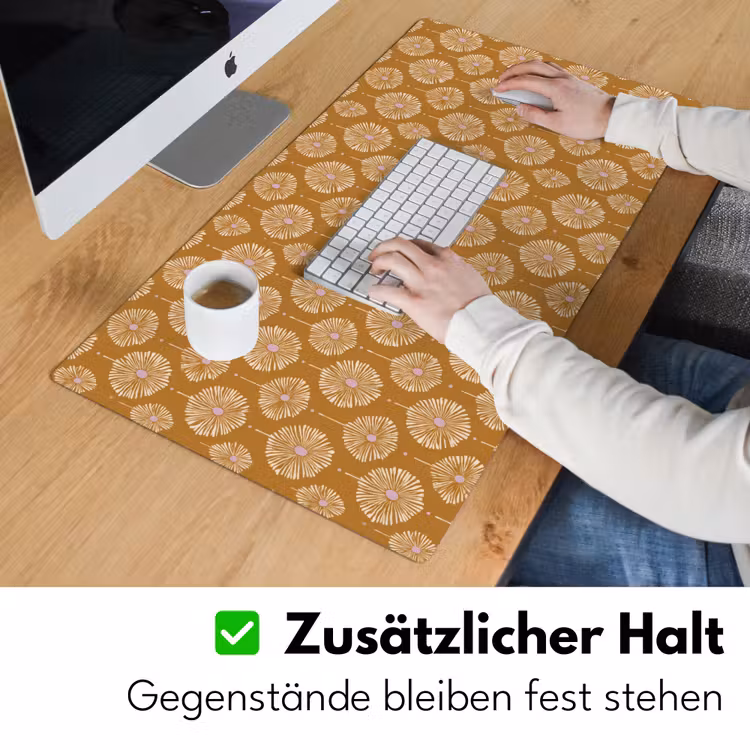 Schreibtischunterlage - Blumen - Modern - Ocker — 3