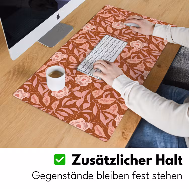 Schreibtischunterlage - Muster - Blätter - Terrakotta — 3