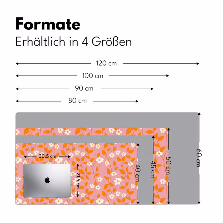 Schreibtischunterlage - Blumen - Muster - Orange — 5
