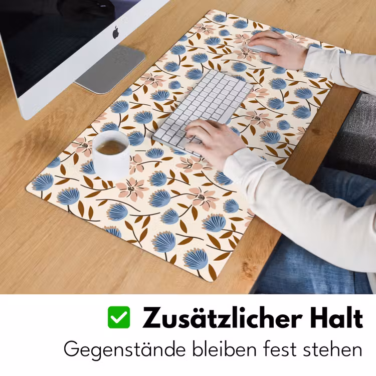 Schreibtischunterlage - Blumen - Wild - Blau — 3