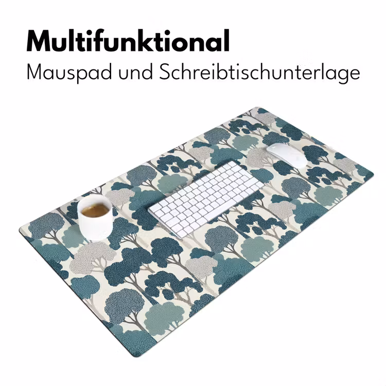 Schreibtischunterlage - Modern - Bäume - Wald - Muster - Blau — 4