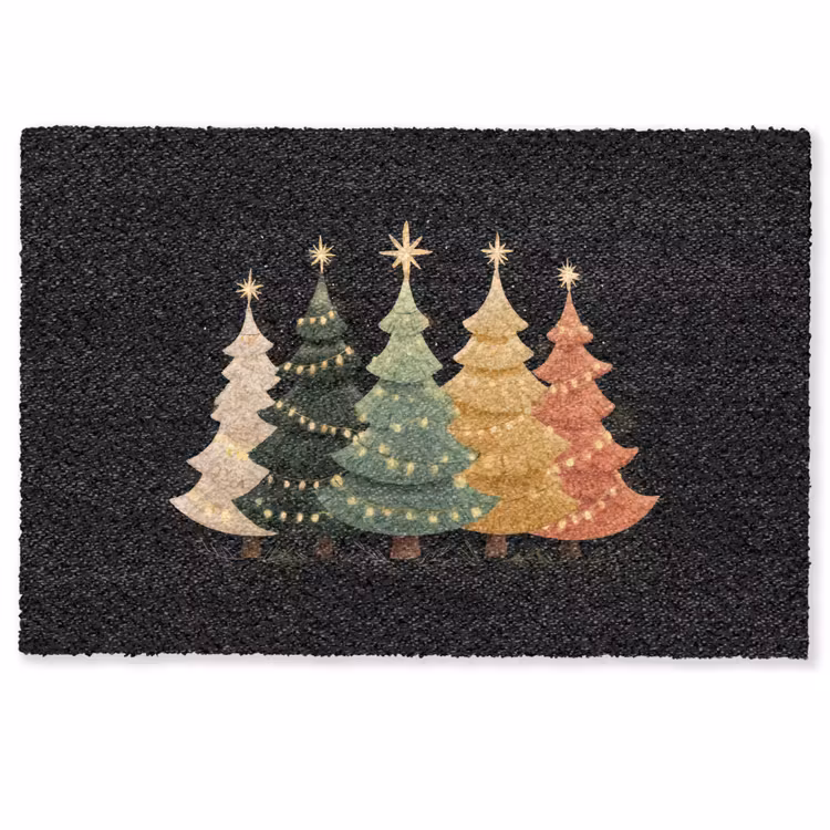 Fußmatte - Weihnachtsbäume - Bunt - Lichter - Stern — 1
