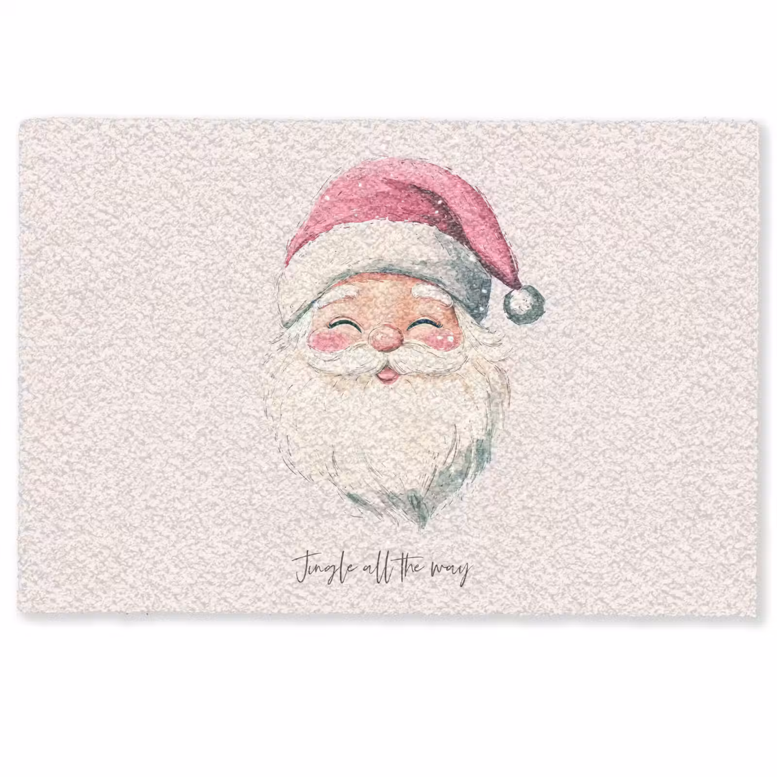 Fußmatte - Weihnachtsmann - Weihnachten - Zitat - Beige — 1