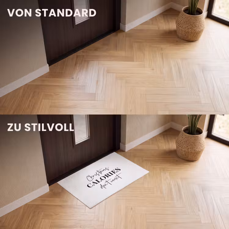 Fußmatte - Zitat Weihnachten - Winter - Weihnachtskalorien - Weiß — 3