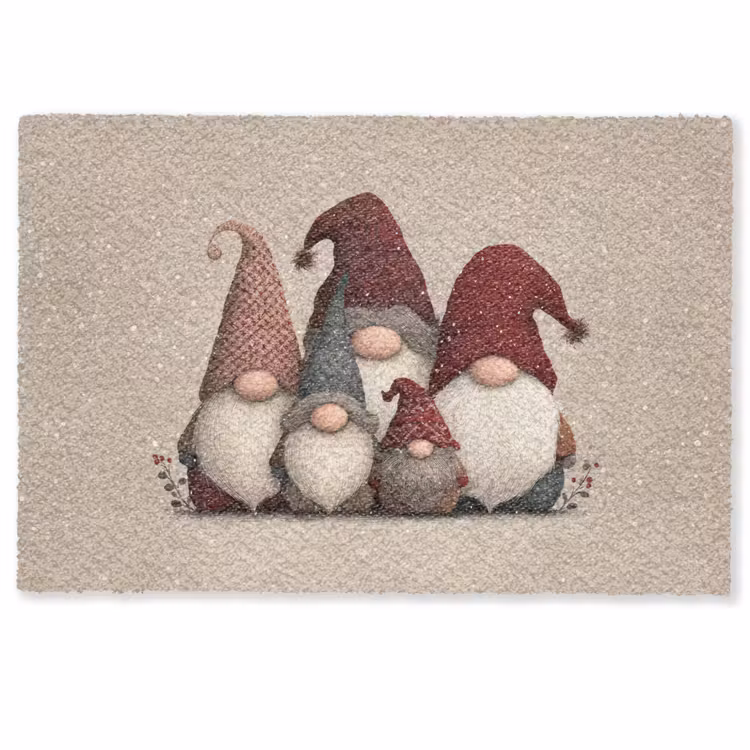 Fußmatte - Wichtel - Weihnachten - Schnee - Zipfelmützen — 1