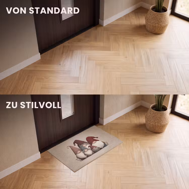 Fußmatte - Wichtel - Weihnachten - Schnee - Zipfelmützen — 3