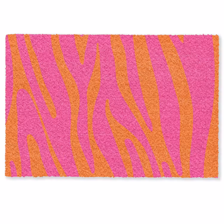 Fußmatte - Zebramuster - Rosa - Orange - Tiermuster — 1