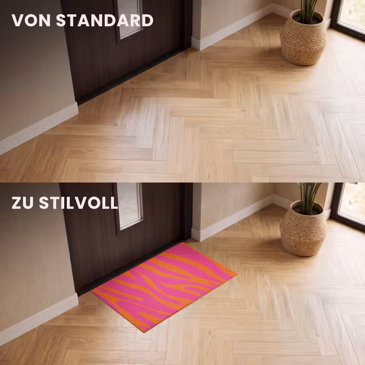 Fußmatte - Zebramuster - Rosa - Orange - Tiermuster — 3