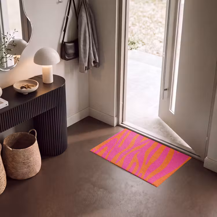 Fußmatte - Zebramuster - Rosa - Orange - Tiermuster — 8