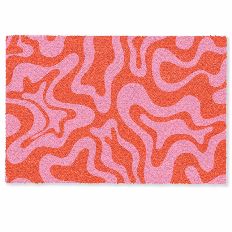 Fußmatte - Abstrakt - Muster - Rot - Rosa - Minimalistisch — 1