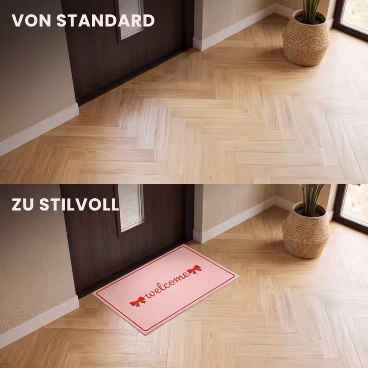 Fußmatte - Willkommen - Schleife - Rosa — 3