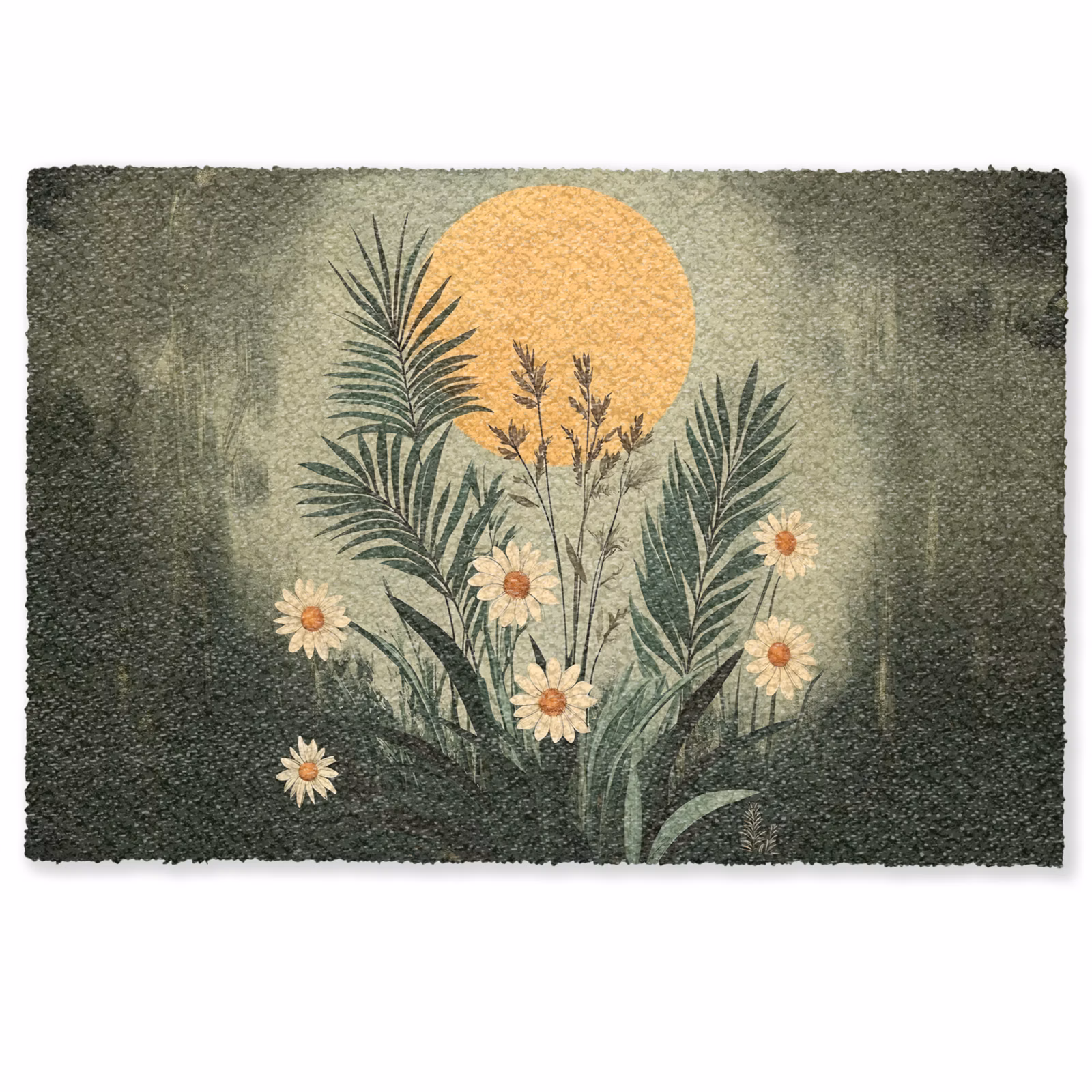Fußmatte - Blumen - Blätter - Sonne - Grün — 1