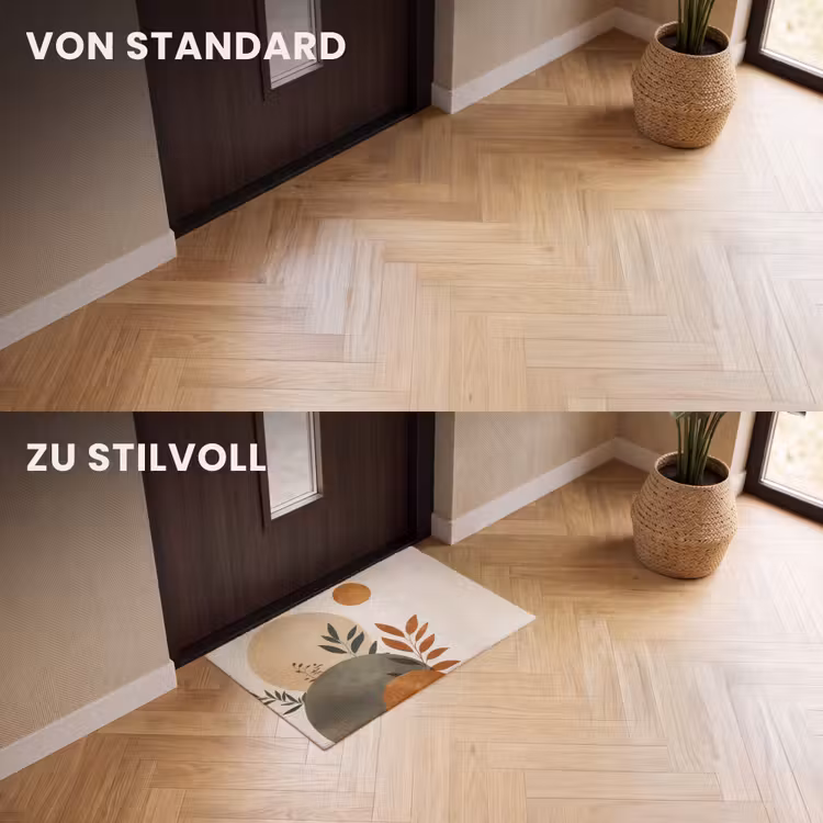 Fußmatte - Formen - Rund - Blätter - Beige — 3