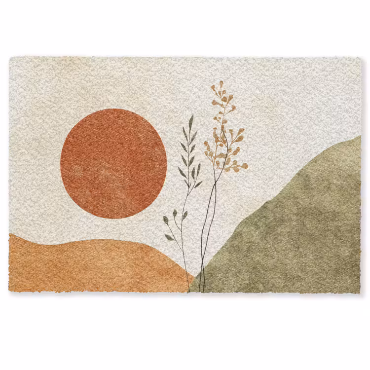 Fußmatte - Sonne - Abstrakt - Äste - Orange — 1