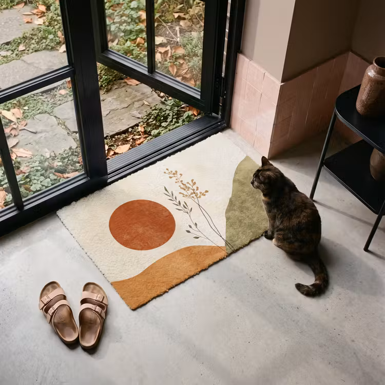Fußmatte - Sonne - Abstrakt - Äste - Orange — 2