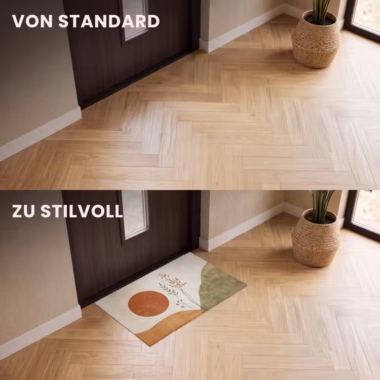 Fußmatte - Sonne - Abstrakt - Äste - Orange — 3
