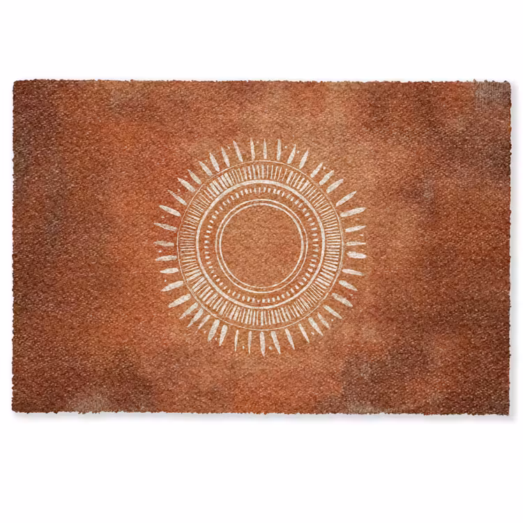Fußmatte - Abstrakt - Linien - Sonnenstrahlen - Rötlichbraun — 1