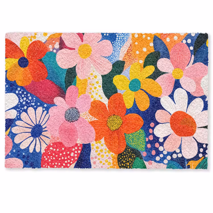 Fußmatte - Blumen - Bunt - Tupfen — 1