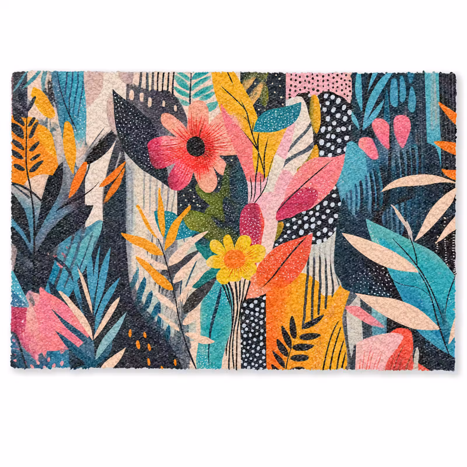 Fußmatte - Gemälde - Abstrakt - Blumen - Rosa — 1