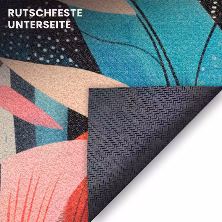 Fußmatte - Gemälde - Abstrakt - Blumen - Rosa — 6