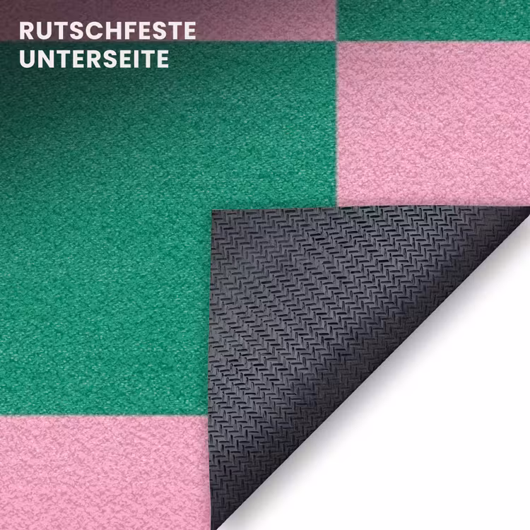 Fußmatte - Schachbrettmuster - Grün - Rosa - Würfel — 6