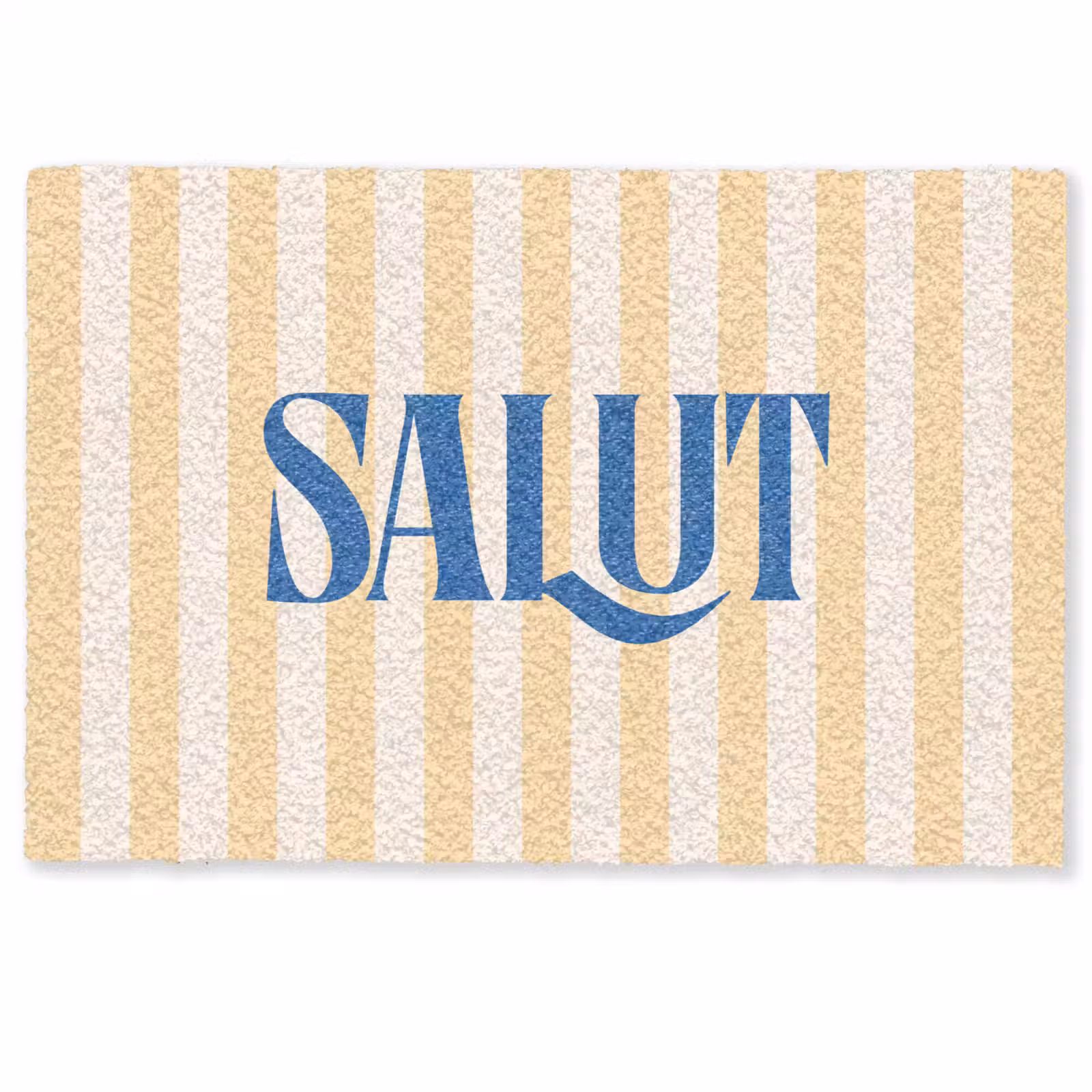 Fußmatte - Salut - Zitat - Streifen - Gelb - Blau - Weiß — 1