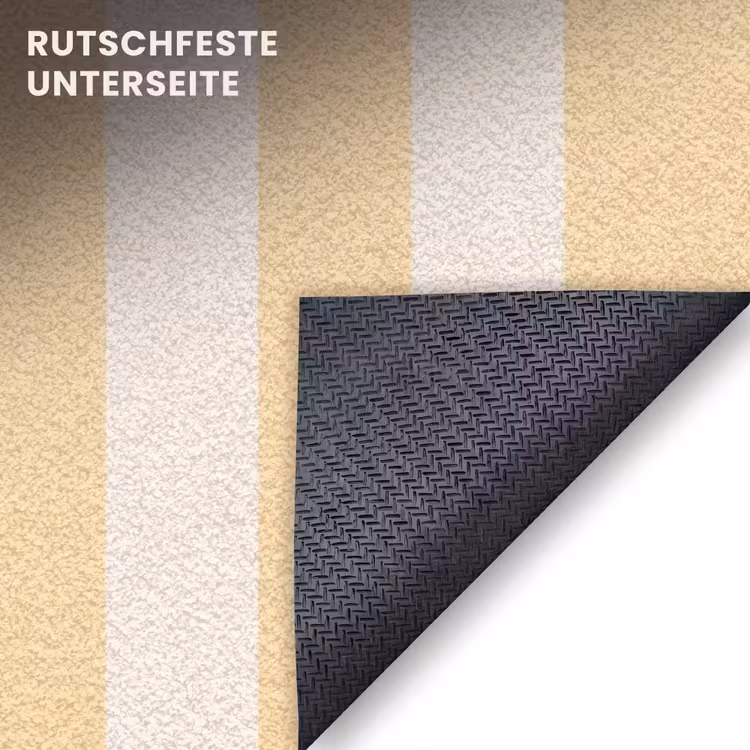 Fußmatte - Salut - Zitat - Streifen - Gelb - Blau - Weiß — 6
