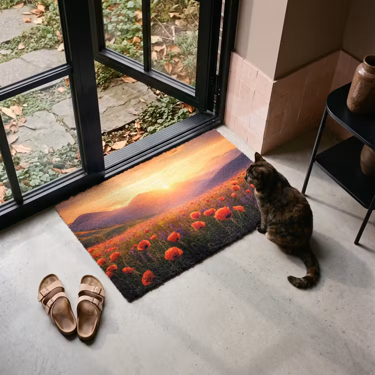 Fußmatte - Landschaft - Sonnenuntergang - Blumenfeld — 2