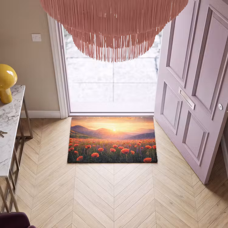 Fußmatte - Landschaft - Sonnenuntergang - Blumenfeld — 4