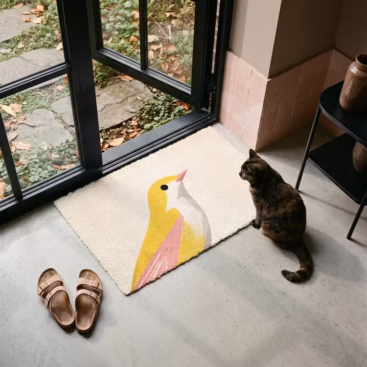 Fußmatte - Vogel - Minimalistisch - Gelb — 2