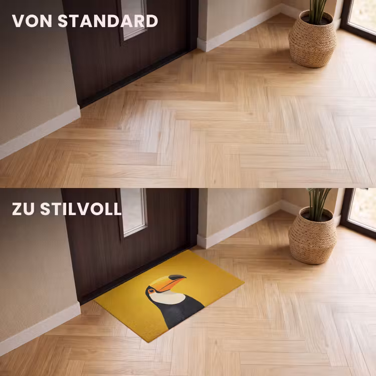 Fußmatte - Tukan - Minimalistisch - Schnabel - Orange — 3