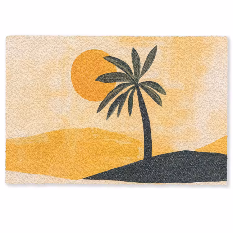 Fußmatte - Illustration - Palme - Sonne - Hügel — 1