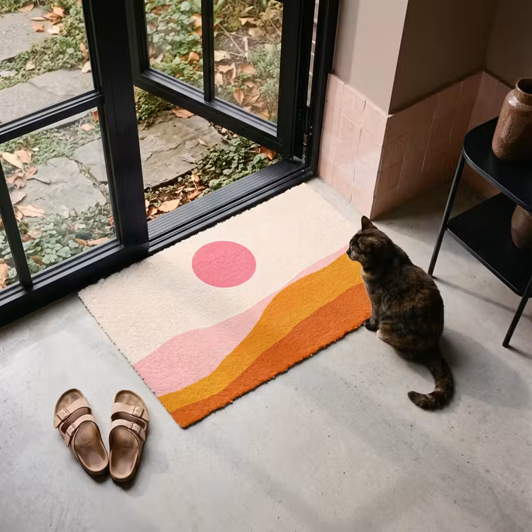 Fußmatte - Sonne - Hügel - Abstrakt - Rosa — 2