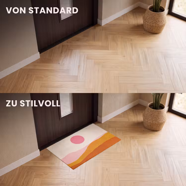 Fußmatte - Sonne - Hügel - Abstrakt - Rosa — 3