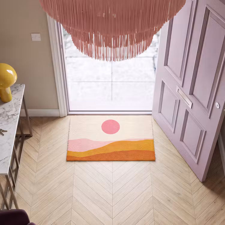 Fußmatte - Sonne - Hügel - Abstrakt - Rosa — 4