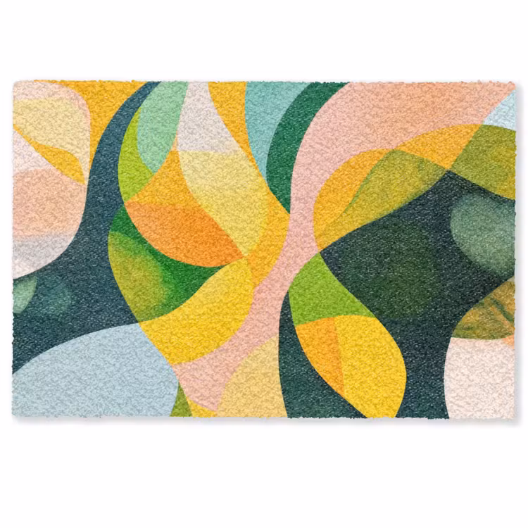 Fußmatte - Abstrakt - Gelb - Rosa - Grün — 1