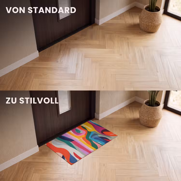 Fußmatte - Abstrakt - Bunt - Wellen - Linien — 3