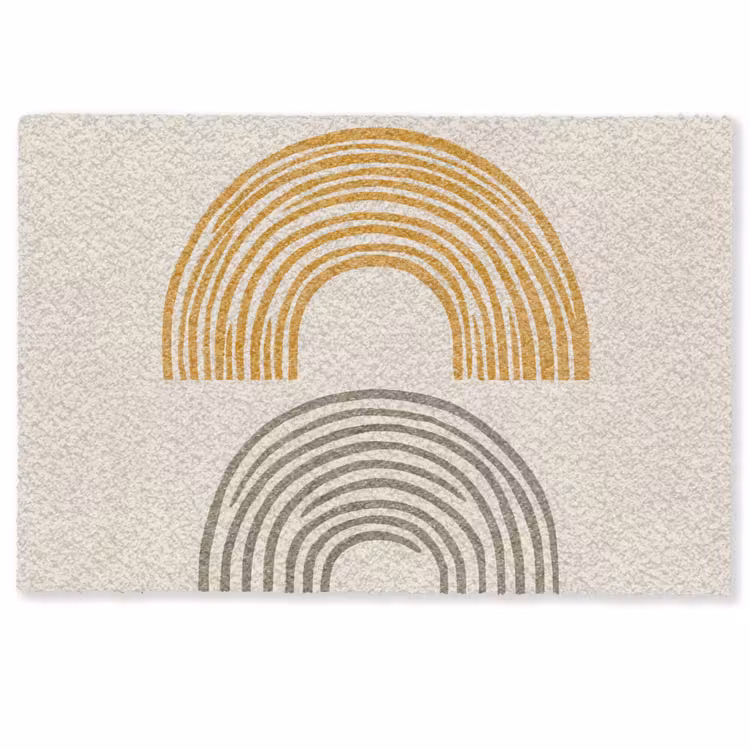 Fußmatte - Bögen - Linien - Orange - Minimalistisch — 1