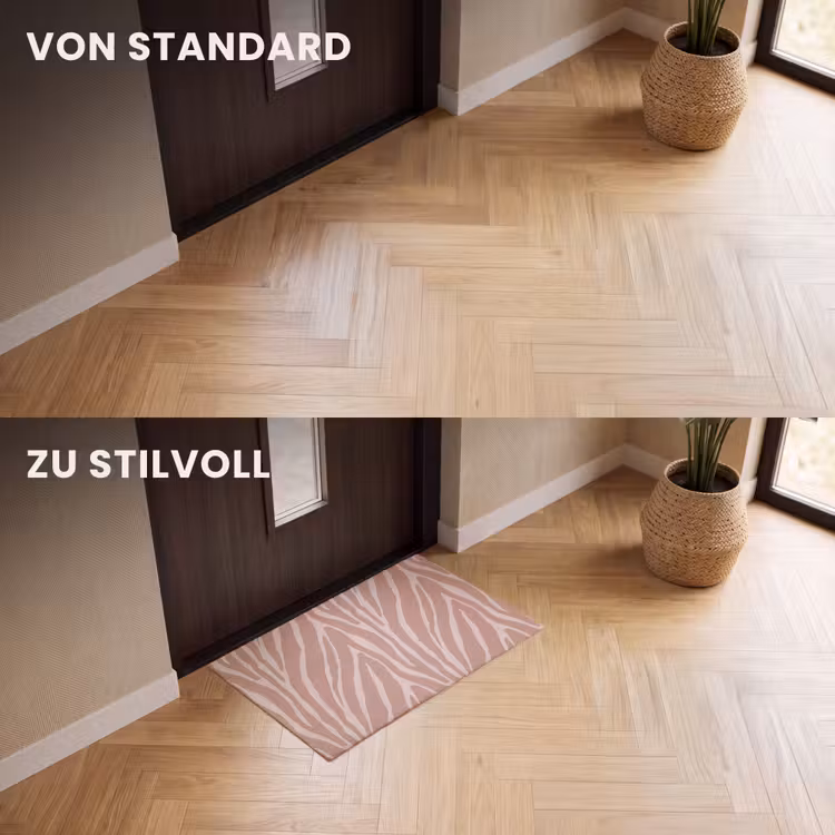Fußmatte - Hellrosa - Zebra - Muster - Dunkelrosa — 3