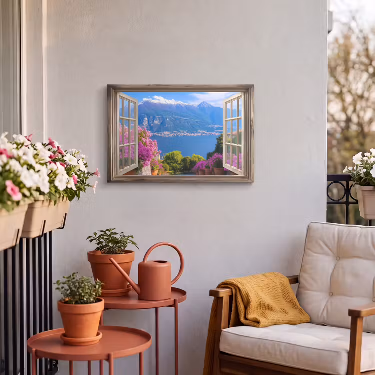 Outdoor Leinwand - Durchblick - Berg - Landschaft - Ausblicke - See — 3