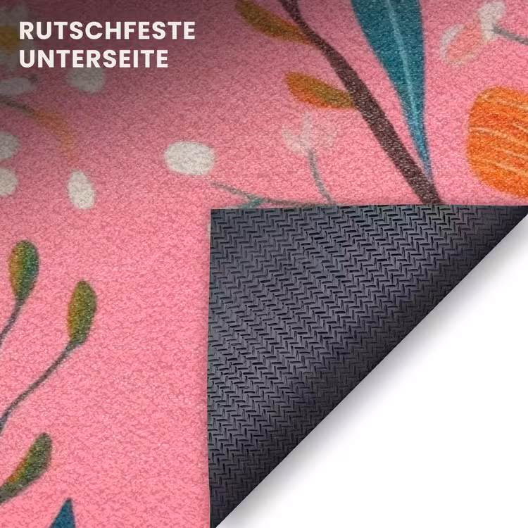 Fußmatte - Rosa - Blumen - Weiß - Orange — 6