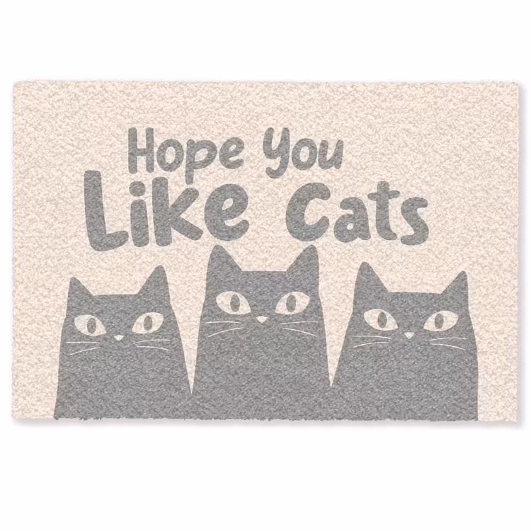 Fußmatte - Katzen - Zitat - Grau - Beige — 1
