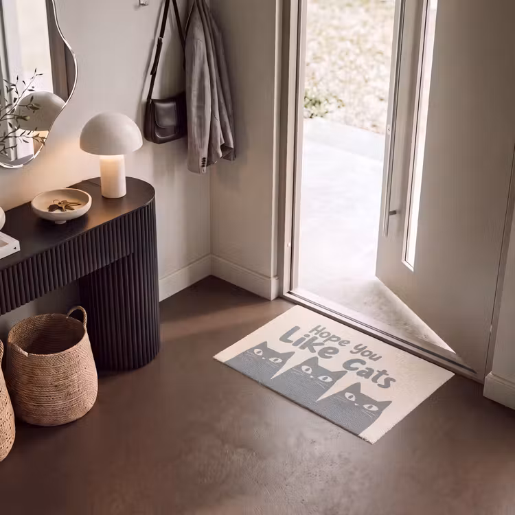 Fußmatte - Katzen - Zitat - Grau - Beige — 8