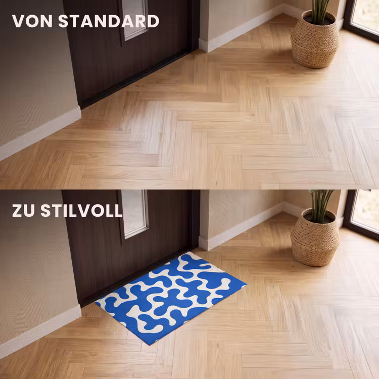 Fußmatte - Formen - Abstrakt - Blau - Wellen — 3