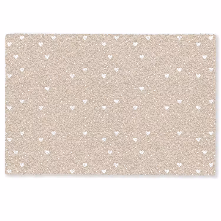 Fußmatte - Beige - Weiß - Herzen - Muster — 1