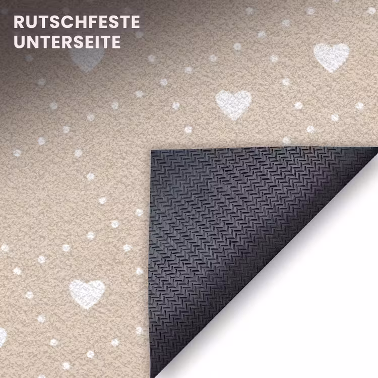 Fußmatte - Beige - Weiß - Herzen - Muster — 6
